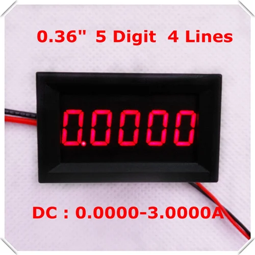 RD 0,3" Цифровой амперметр DC 0-3.0000A четыре провода 5 цифр ток Панель метр светодиодный дисплей Цвет [4 шт./лот] - Цвет: red