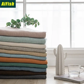 

Nordic Pure Color Exquisite Cotton Linen Flannel Blackout Curtains Custom Double Curtains For Living Room And Bedroom TM130-5