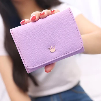

Wallet New Crown Lady Short Women Wallets Fashion Mini Money Purses Fold PU Leather Bags Female Coin Purse Card Holder