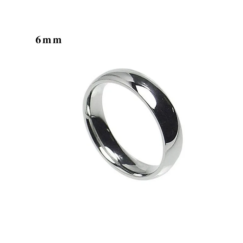 Inside and Outside Curved Smooth Stainless Steel Ring Set Couple Rings for Men Women 4mm6mm8mm12mm Wide