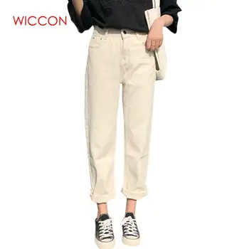 

Capris Women Casual Solid Zipper Basic Loose Trousers Womens All-match Straight High Waist Harem Pants Students Korean Style