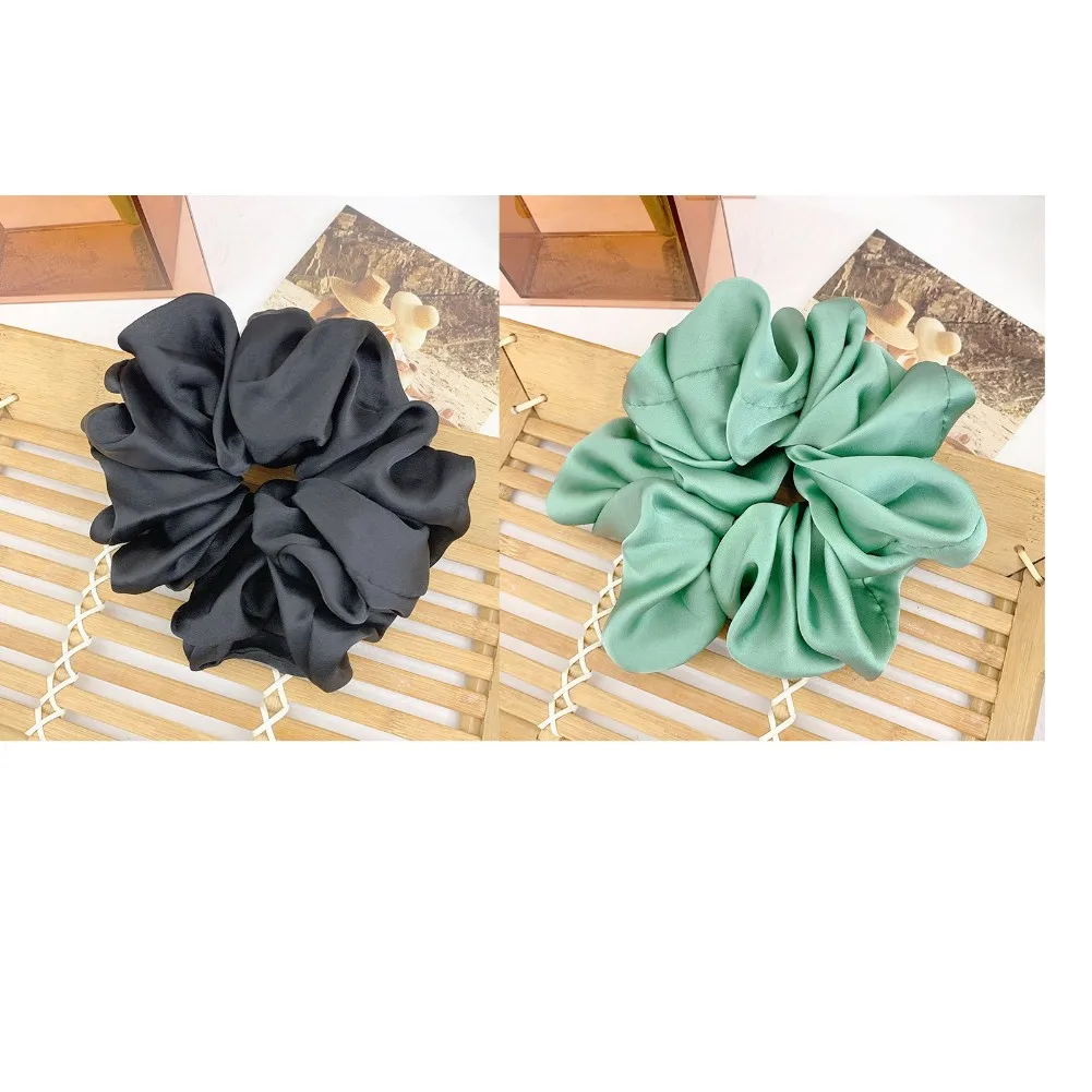 vintage hair clips Oversized Hair Scrunchies For Women Solid Satin Silk Scrunchie Hair Rubber Bands Elastic Hair Ties Accessories Ponytail Holder head wrap for women Hair Accessories