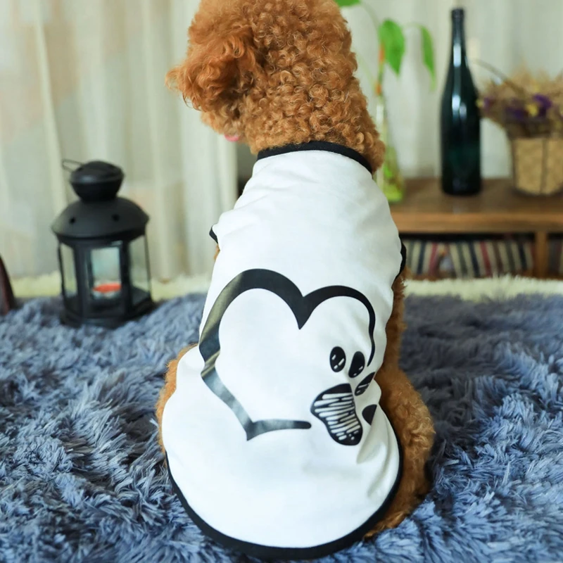 

2020 Pet Dog Summer Breathable Ves Love Heart Pattern Vest Pet Clothes Clothing Accessories Soft Cute Cloh for Outdoor TravelCM