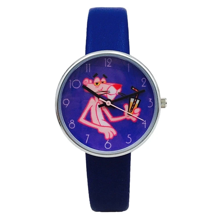 Ulzzang часы, женский розовый леопард, студенческие часы, Детские водонепроницаемые часы с героями мультфильмов, средний школьный подарок кварцевые часы - Цвет: Синий