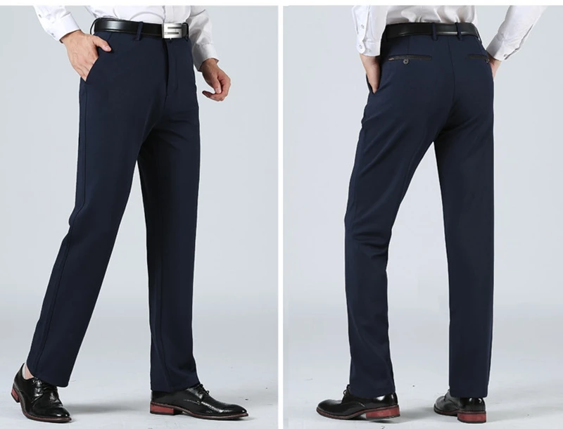 plus size 8XL 9XL 10XL winter business men fleece thick suit pants warm office Straight pants formal Trousers elasticity pants