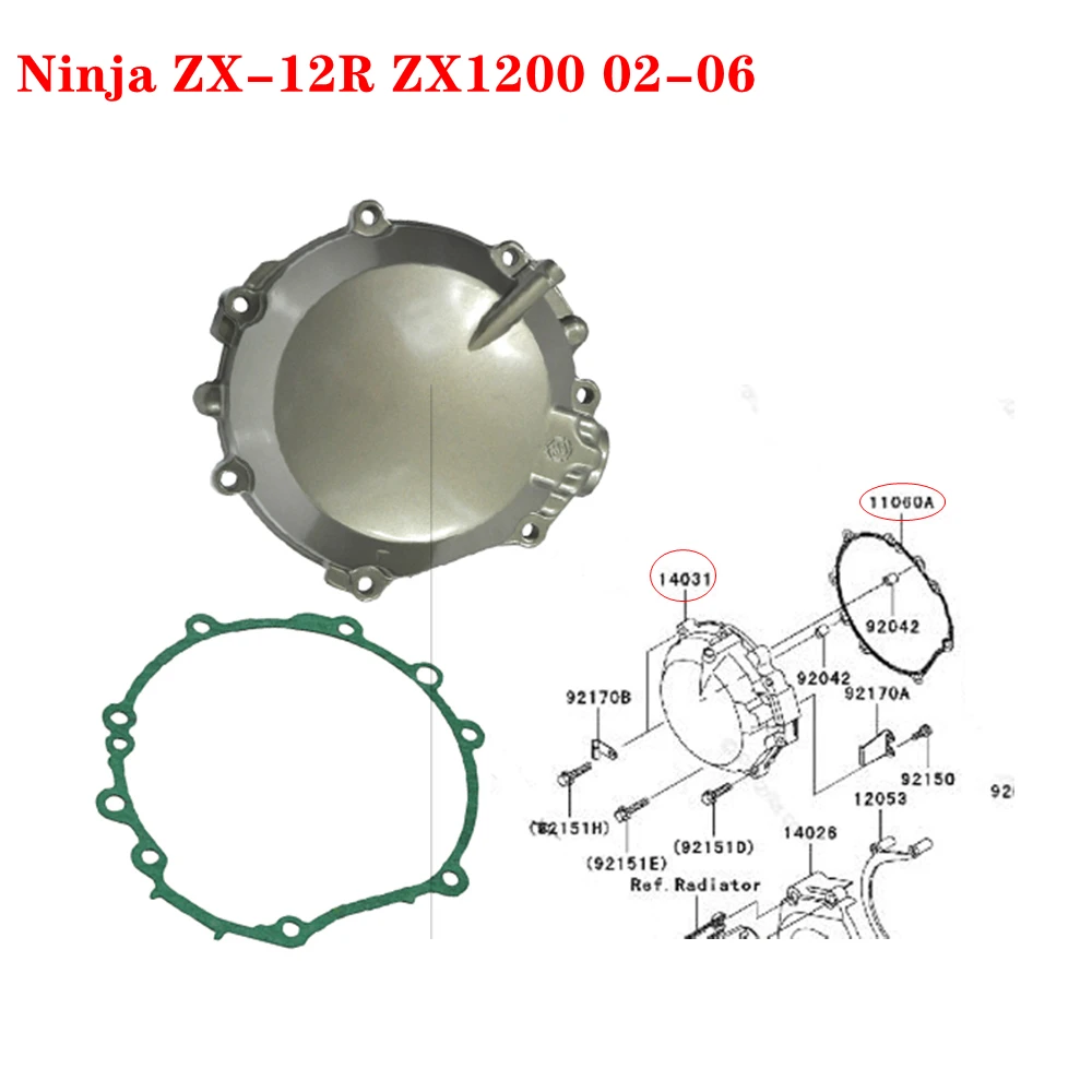 Motorcycle Parts Engine Stator Crankcase Cover With Gasket For Kawasaki