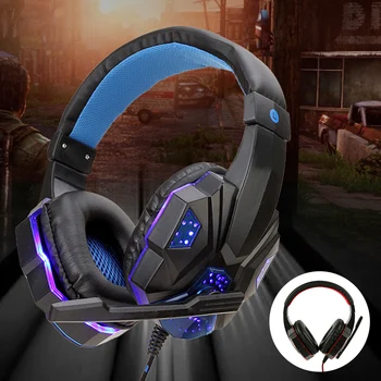 

Professional Led Light Gaming Headphones for Computer PS4 Adjustable Bass Stereo PC Gamer Over Ear Wired Headset With Mic Gifts