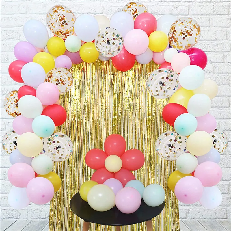 

121pcs Macaroon Balloon Garland 10/12inch Mixed Candy Color Latex Balloons for Birthday Wedding Bridal Shower Party Supplies