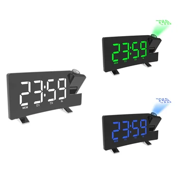 

LCD Digital LED Projector Projection FM Radio Snooze Alarm Clock 7 Inch Sn USB