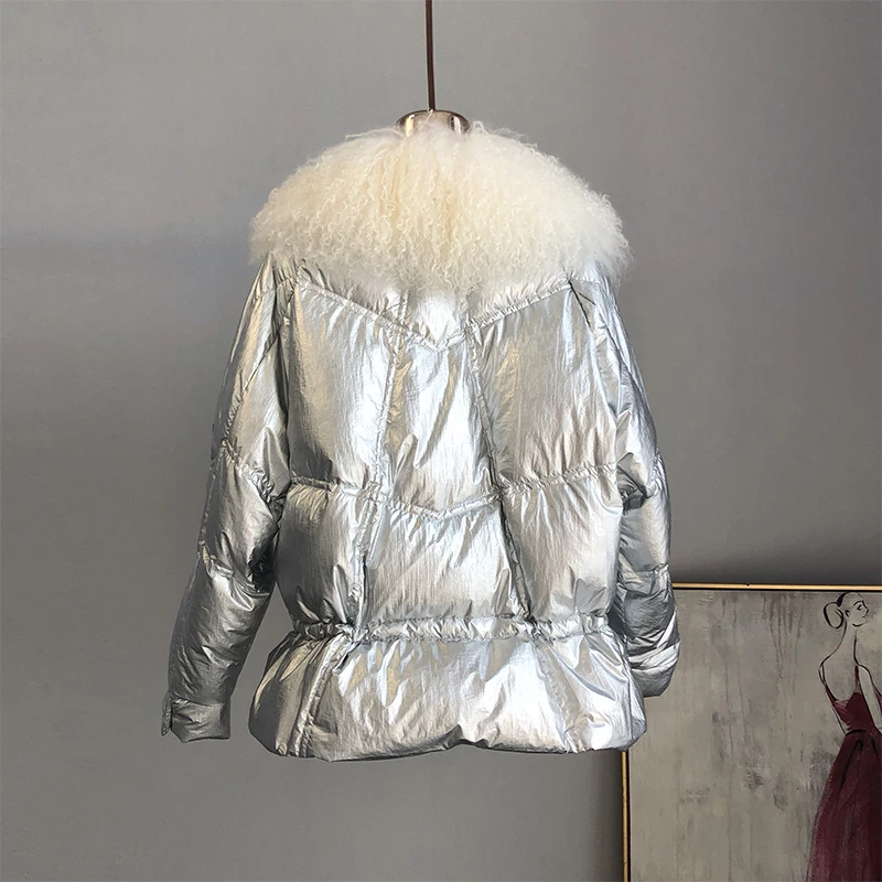Корейские женские меховые пальто зимние короткие модные парки Женская одежда шерсть меховой воротник теплое тонкое женское пальто пуховик