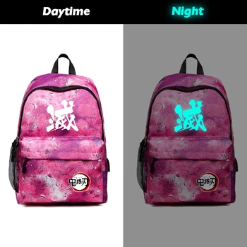 

Demon Slayer Printed Luminous Casual Backpacks Oxford USB Charging Starry Sky Students School Bags for Men Women Travel Sport