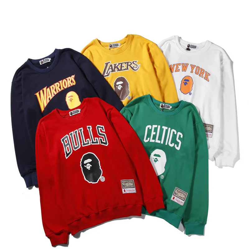 

Autumn And Winter New Style NBA-Japanese-style Popular Brand Crew Neck Pullover Team Crew Neck Pullover Hoody Base Shirt