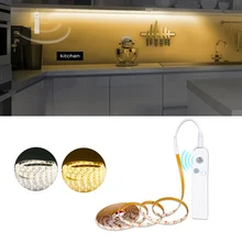 Беспроводная Светодиодная лампа в шкаф движения PIR Sennsor 1 м 1,5 м 2 м 3 м 2835SMD Светодиодная лента для под шкаф для одежды лестницы ТВ Blacklight