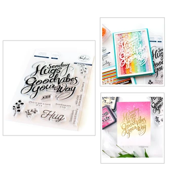 

New 2020 Metal Cutting Dies and In Scrapbooking For Paper Making Embossing Words Hugs Card Clear Transparent Craft Stamps Set