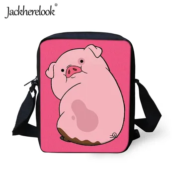 

Jackherelook Cute Pink Pig Printing Crossbody Bags Boys Girls Cartoon Handbags Small Messenger Bags Travel Shoulder Bags