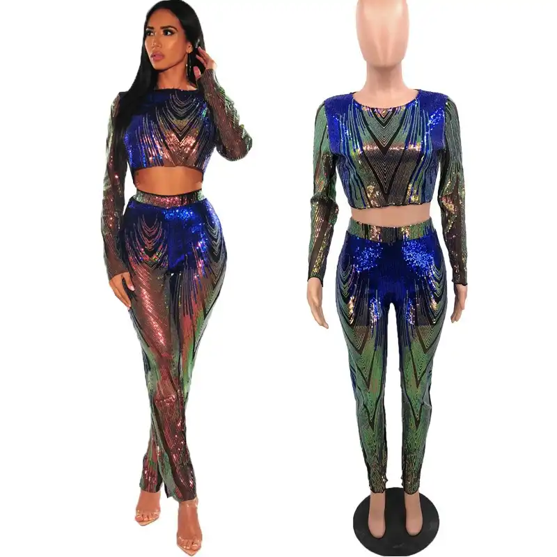 glitter two piece outfits