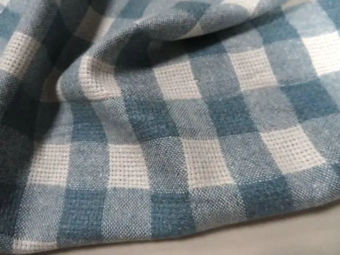 Вся шерсть синий и белый в клетку плетеная ткань цена за 1 метр 5" Ширина