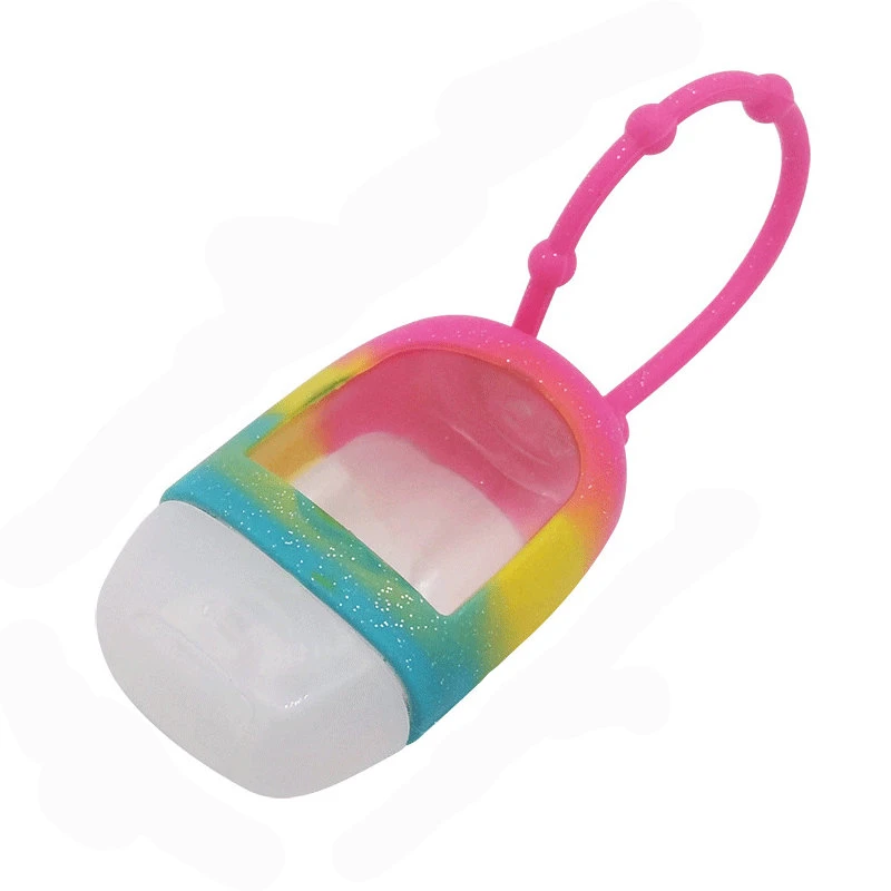 1Pc Mini Hand Sanitizer Sub Bottle 30ml Portable Traveling Refillable Bottle Silicone Protective Cover Storage Container