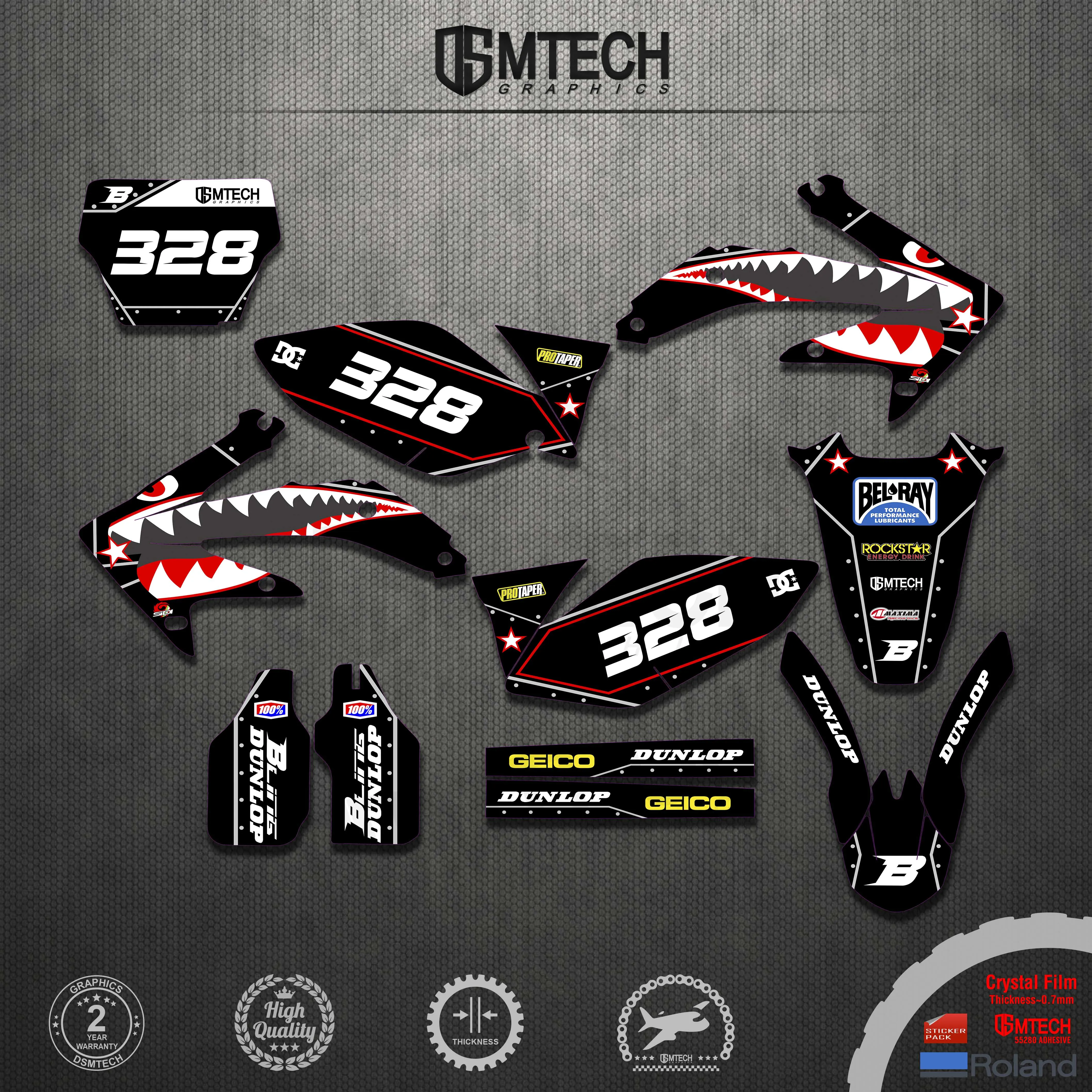 DSMTECH Motocross Stickers Decals Graphics kits For Honda  2005 2006 2007 2008 CRF450R luckmoto graphics backgrounds decals stickers kits for for honda crf 250r 450r 2017 2018 2019 2020 motocross decals