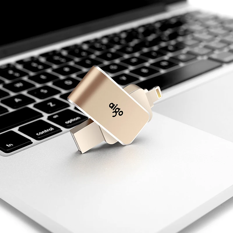 Aigo 128G 360 ° вращающийся высокоскоростной металлический usb 3 0 для iphone ipad двойной