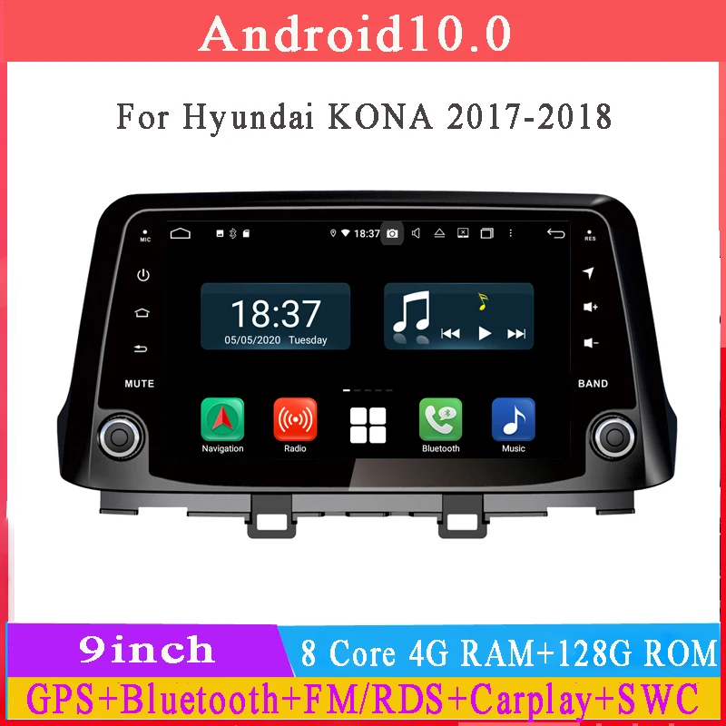 9inch Android10 Car Radio For Hyundai Kona 2017 2018 2019 Car