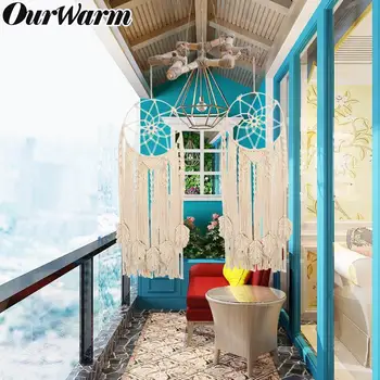 

OurWarm DIY Ornament Hanging Boho Dream Catchers Home Decorations Large Dreamcatcher 33*33*90cm Wedding Baby Shower Party Gifts