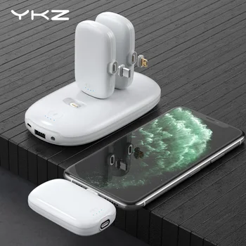 

YKZ 3 in 1 Megnetic Powerbank Mini Portable External Battery 8000mAh Power Bank TypeC Magnet Charger Capsule Poverbank