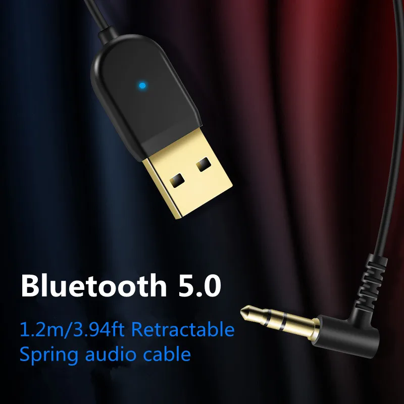 CRDCUSB Bluetooth приемник 1 2 м выдвижной кабель 3 5 мм разъем Aux 0 аудио ресивер музыка