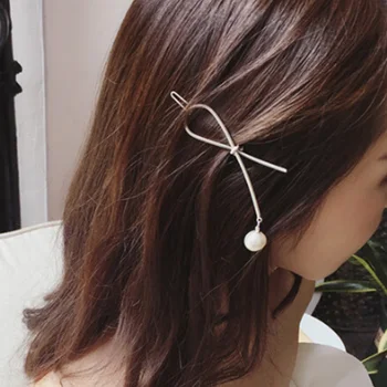 

Fashion Hair Accessories Geometric Alloy Hair Clip Heart Bow Pearl shape Hairpins Girls Gold Silver Women Girl Hair Accessories