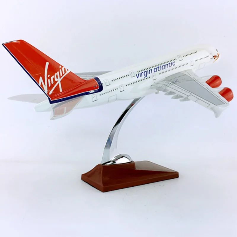 36 см 1:200 Airbus A380-800 модель британских американских Виргинских самолетов с базой статического сплава самолет Коллекционная дисплей игрушка