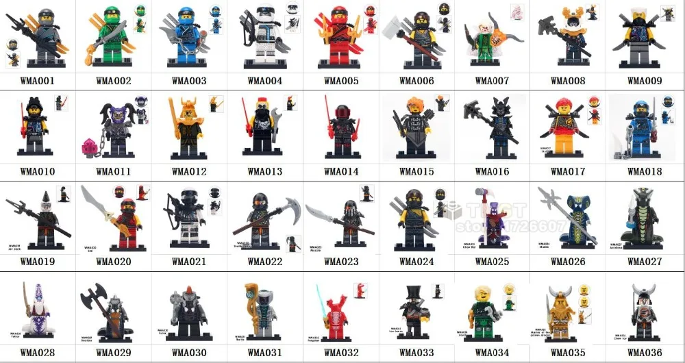 20 шт. Akita строительные блоки Char Archer Warrior GARMADON Swordsman Zane сборные Кирпичи игрушки для детей Подарки GA123-130