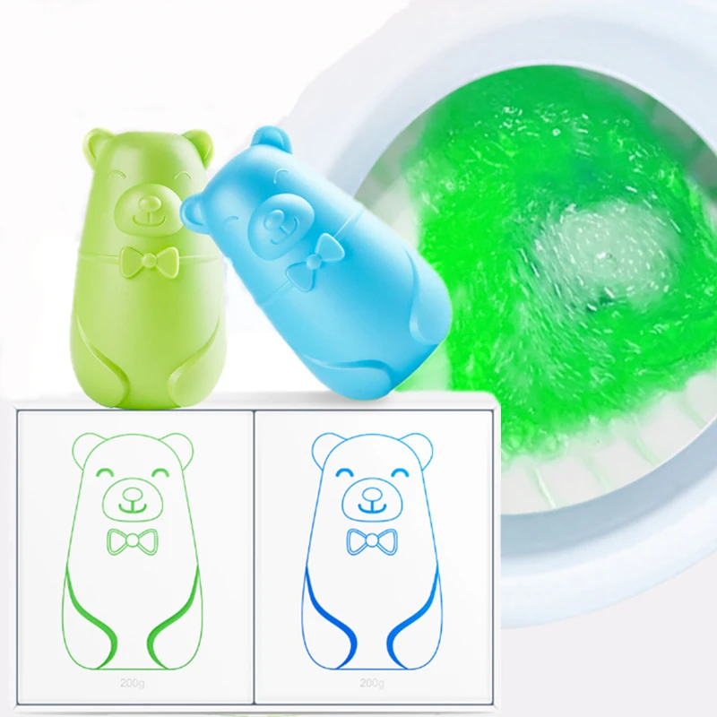 

Cute Bear Blue Bubble Toilet Cleaner Magic Automatic Flush Toilet Cleaner Helper Blue Bubble Cleaning Deodorizes For Bathroom