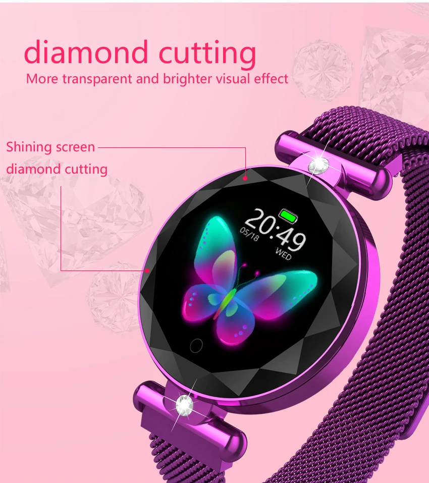 UTELITE Lady S886 Смарт часы для женщин монитор сердечного ритма фитнес трекер женский браслет IP67 Водонепроницаемый для Xiaomi huawei телефон