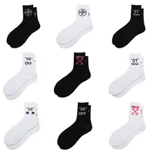 Fashion Socks Ow Offwhite Arrowhead Cordon Socks MEN'S AND WOMEN'S Socks European And American Streets Solid Color Long Socks CO