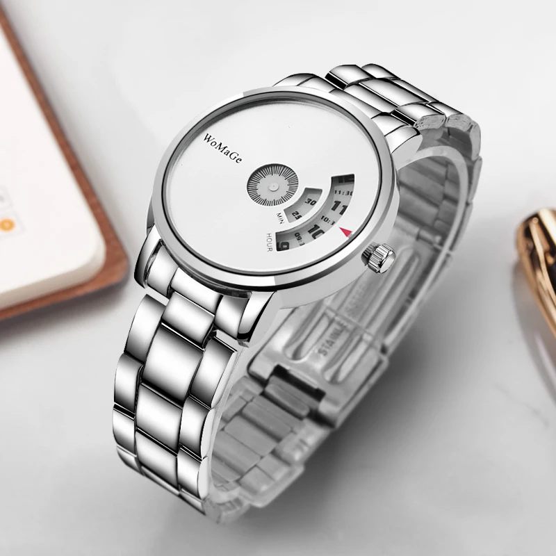 WoMaGe бренд Лидер продаж наручные часы Роскошные Уникальный стиль Мужские кварцевые часы модные дизайнерские мужские часы Montre Homme
