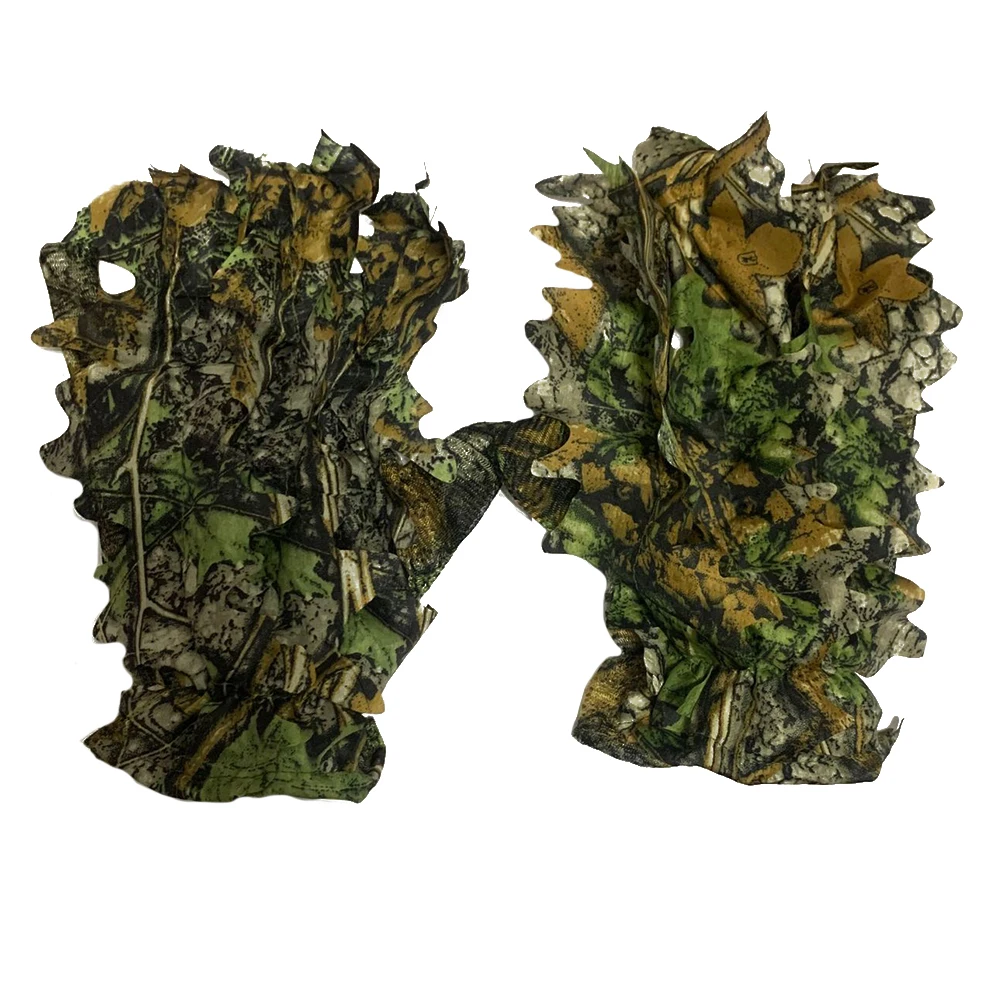 3D Camo Hunting Gloves Comfortable Non-slip Durable 3D Leaf Gloves Outdoor Hunting Shooting Photography Bionic finger gloves sports gloves tactical gloves