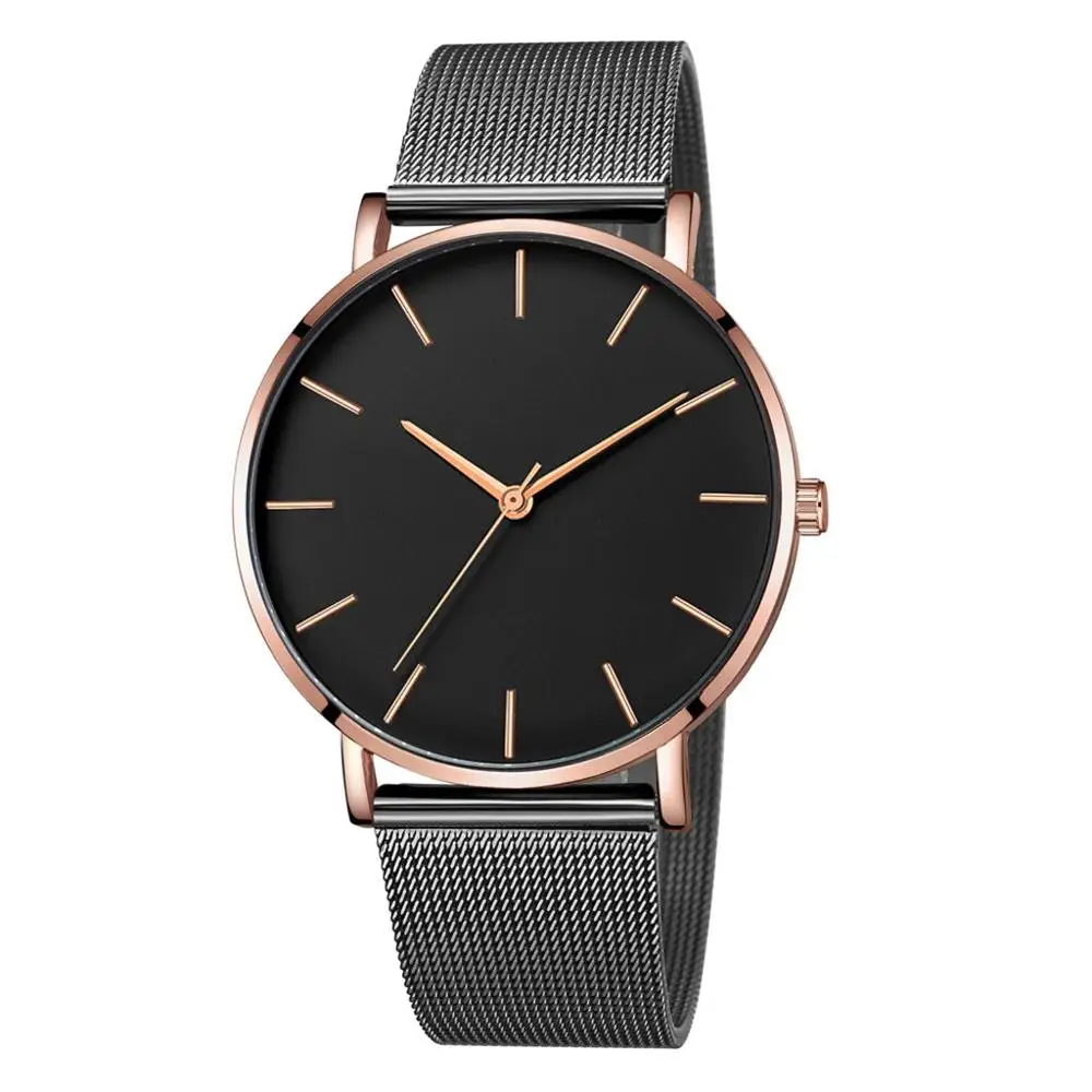 Black-RoseGold Ультра-тонкие часы из розового золота, минималистичные сетчатые женские часы, montre femme, часы Zegarek Damski, часы Relojes Para Mujer Reloj - Цвет: Black-RoseGold
