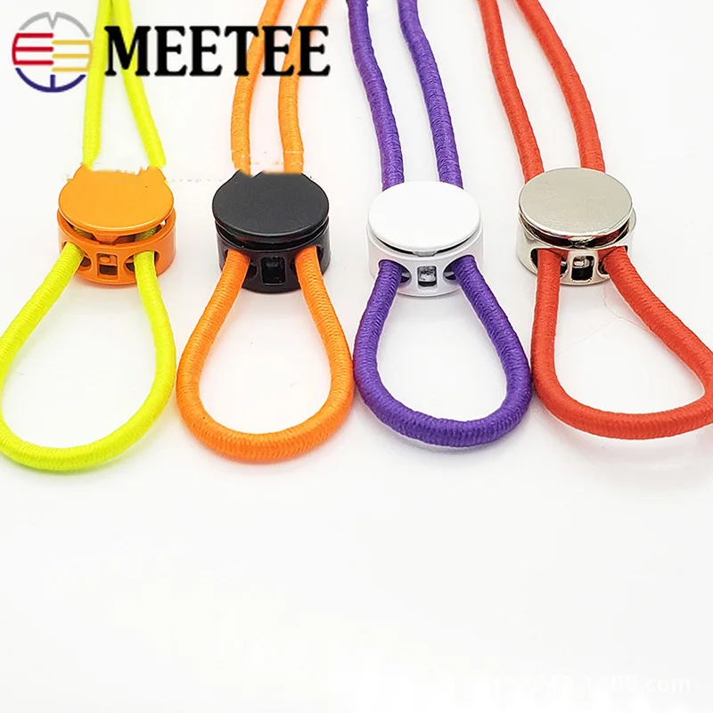 Meetee 50pcs Metal Stopper Cord Lock Spring Elastic Adjustable Cord End for Down Jacket DIY Coat Hat Clothing Decor Button