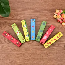 Losowy kolor dzieci muzyczne edukacyjne zabawki muzyczne drewniana harmonijka Instrument Cartoon malowane tanie i dobre opinie Gmarty CN (pochodzenie) Diatoniczny STAINLESS STEEL wood cartoon Harmonica