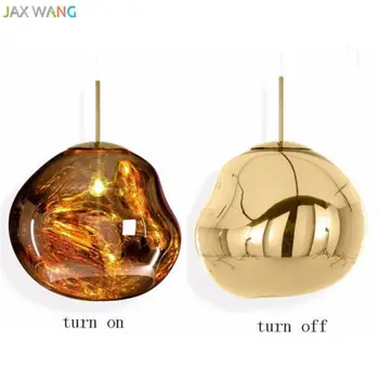 

Modern Pendant Light D30/40cm Melt Glass/electroplating Acrylic Lava Pendant Lights For Living Room Dining Room