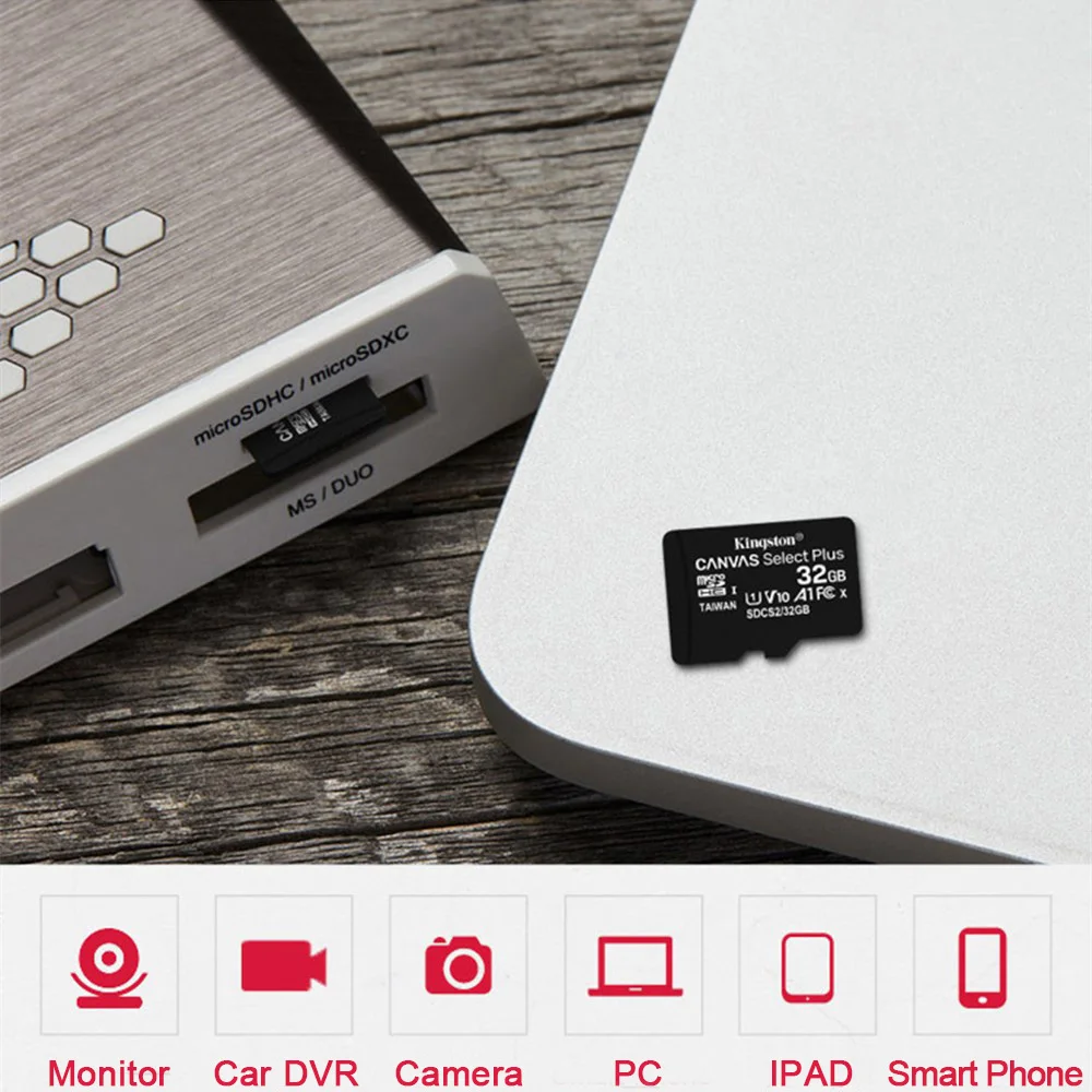 Kingston микро Флэшка C10 карта памяти 128 Гб 64 ГБ 32 16 256 U1 до 80 МБ/с./с класса 10 SDHC SDXC мини SD