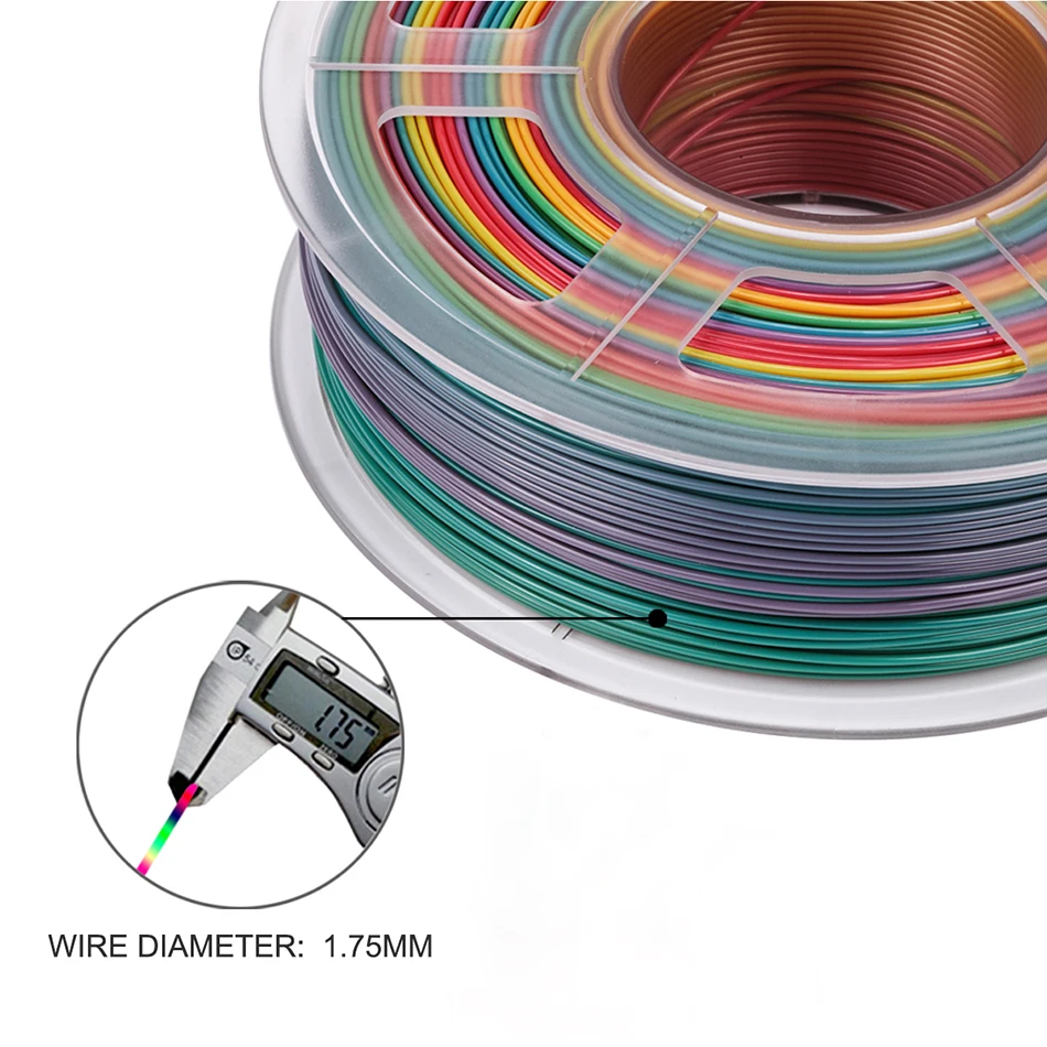 SUNLU Радужная PLA нить 1,75 мм 1 кг цветная PLA нить точность измерения+/-0,02 мм новое поступление 3d принтер материал - Цвет: Rainbow