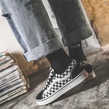 TRILEINO/низкие классические мужские черно-белые сетчатые туфли из вулканизованной парусины с добавлением хлопка; обувь для скейтбординга; кроссовки