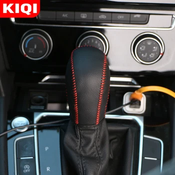 

Leather AT Gear Shift Knob Cover for Volkswagen VW Polo Tiguan Golf 5 6 7 Mk7 Passat B5 B6 B7 CC Jetta Hand Brake Covers