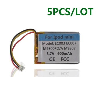 

5PCS/LOT 600mAh Battery For IPOD MINI EC003 EC007 4GB 1st 2nd Gen Accumulator Batterie AKKU