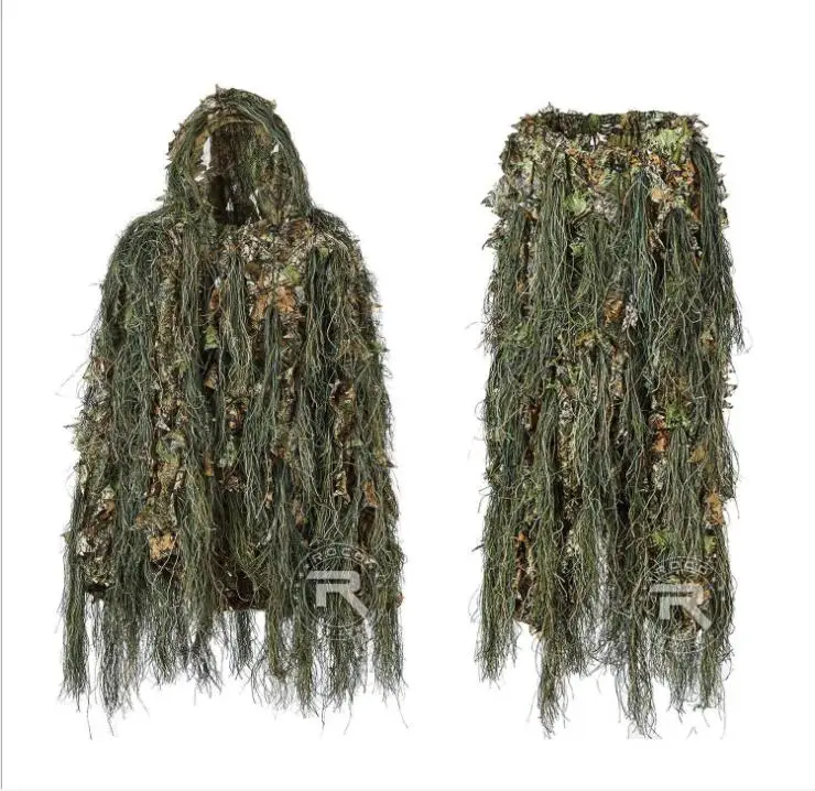 Ghillie костюм охотничий лесной 3D бионический лист Маскировка Униформа Cs камуфляж костюмы набор Снайпер джунгли поезд Ткань для охоты