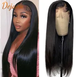 Natural Black Lace Front Human Hair Wigs 4x4 Closure Wig Straight 24 inch For Women Human Hair Preplucked