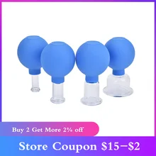 Rubber Head Glass Vacuum Cupping Cup Family Medical Vacuum Cans Suction Therapy Body Massage Chinese Suction Cup Kit Health Care