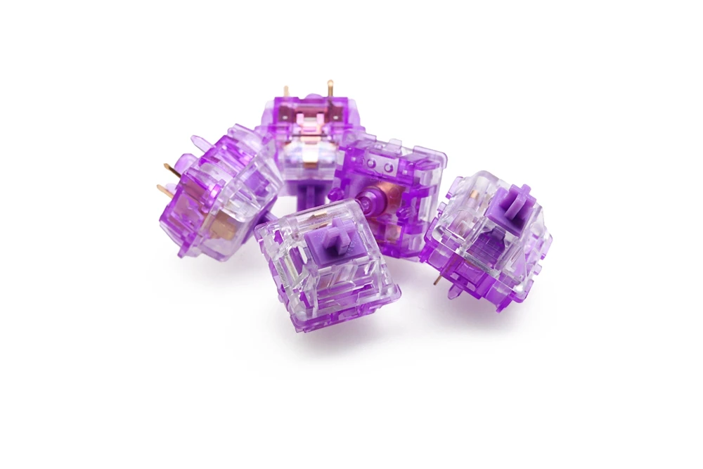 Переключатель EVERGLIDE Crystal purple mx stem с фиолетовым стержнем для механической