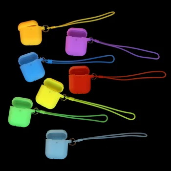 

Fashion Luminous Lighting Silicone Case Anti-scratch Headphone Protection Cover Earpod Case with Hooks for Airpods Charging Box